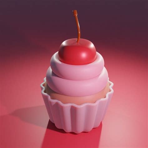 3d Cupcake Model With Textures