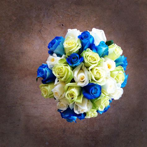 Green And Blue Rose Bridal Bouquet Rose Bridal Bouquet Bridal Bouquet