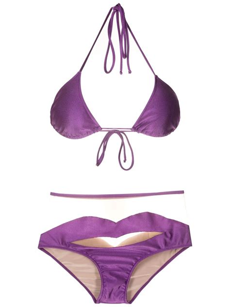 Adriana Degreas Lips High Waisted Bikini Set Farfetch