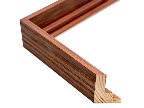 Inch Rabbet Depth Rustic Walnut Stepped Floater Frame Moulding In