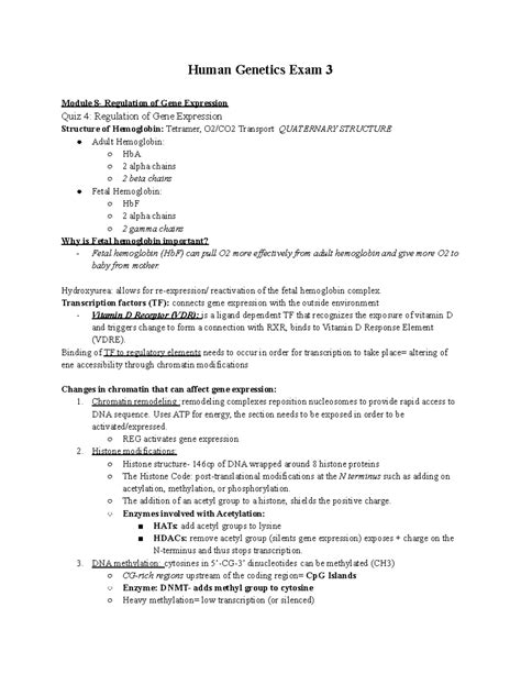 MCB 2400 Exam 3 Spurlling Human Genetics Exam 3 Module 8