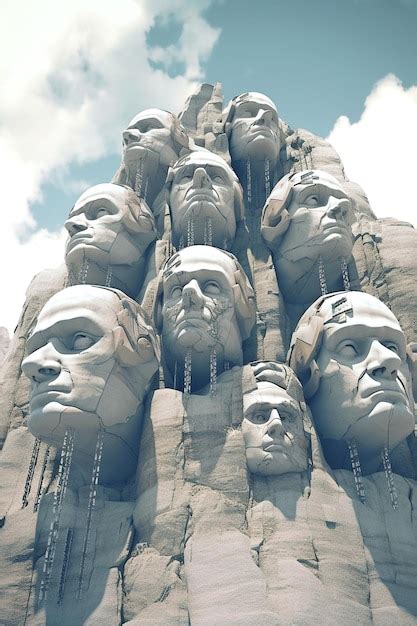 Premium AI Image | sculpted heads of the presidents