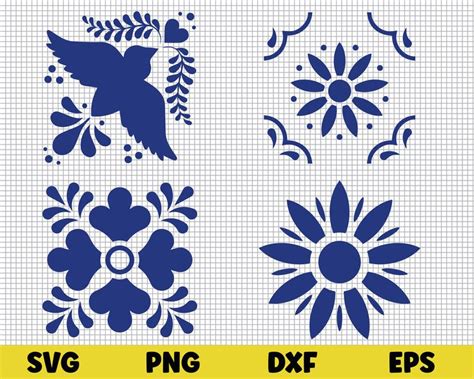 Talavera Svg Mexico Svg Mexico Flower Talavera Bundle Mexico Art