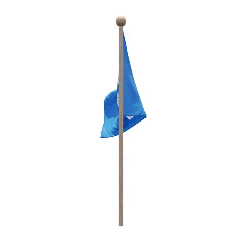 Commonwealth Of Independent States 3d Illustration Flag On Pole Wood