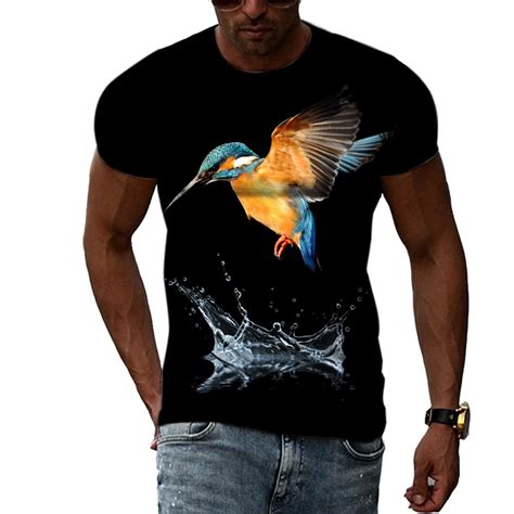 Summer Fashion Various Bird Graphic T Shirts For Men Casual D Print