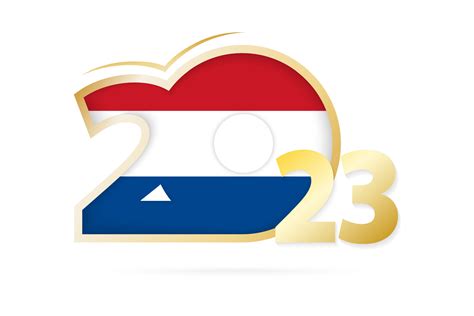 Year 2023 with Netherlands Flag pattern. 12802985 Vector Art at Vecteezy