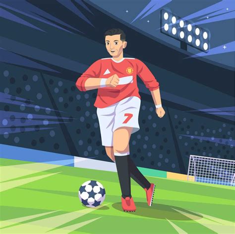 Cristiano Ronaldo Dribbling Ball 23792375 Vector Art at Vecteezy