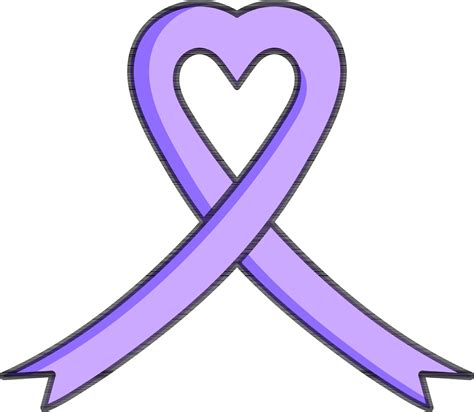 Heart Shape Awareness Ribbon Icon In Purple Color 24369726 Vector Art At Vecteezy