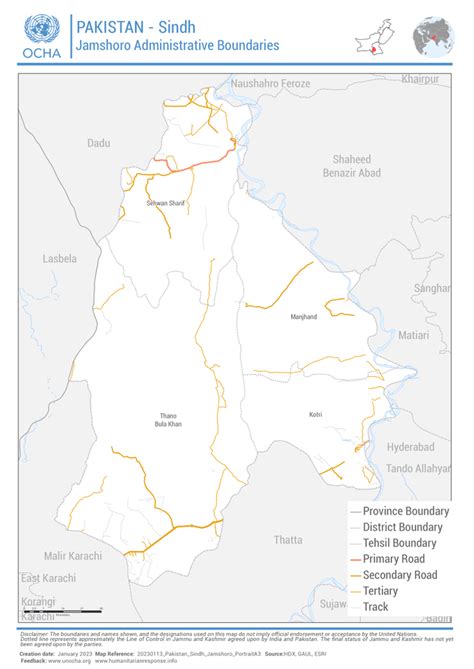 Pakistan - Sindh: Jamshoro Administrative Boundaries (January 2023) | OCHA