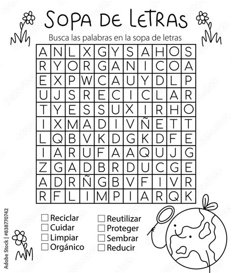 Sopa De Letras Sobre El Medio Ambiente O El Planeta Tierra Juego De