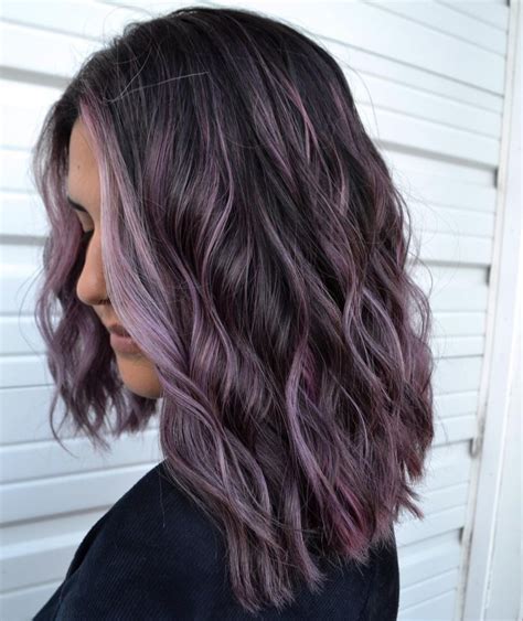 Subtle Purple Highlights In Brown Hair