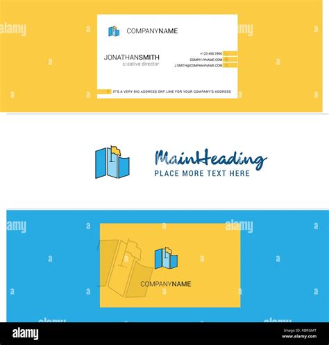 Beautiful Map Logo And Business Card Vertical Design Vector Stock