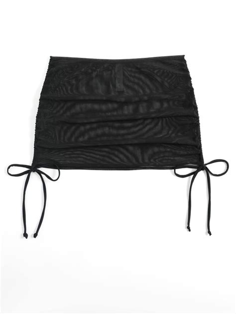 Shein Swim Bae Solid Mesh Cover Up Skirt Without Bikini Shein Usa