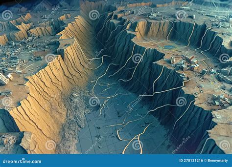 Tectonic Faults Breaking the Earth Stock Illustration - Illustration of ...