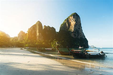 railay beach thailand stock  pictures royalty