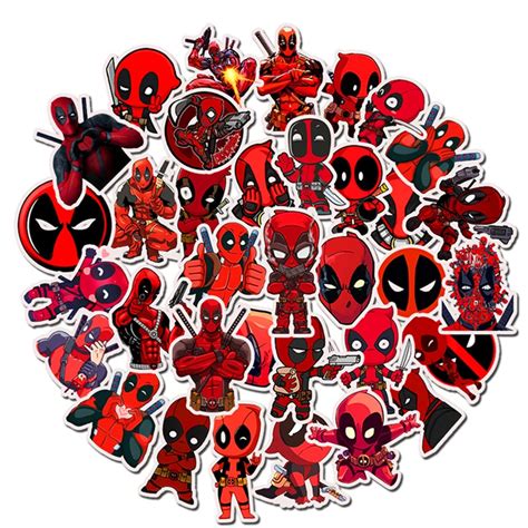 35pcs Deadpool Cool Super Hero Marvel Stickers Iron Man Toy The Avengers Sticker Bomb For