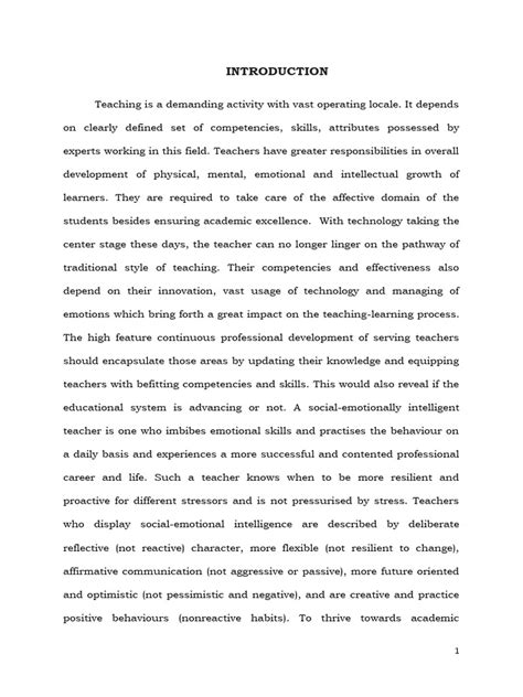 Introduction Relationship Between Social And Emotional Intelligences Of