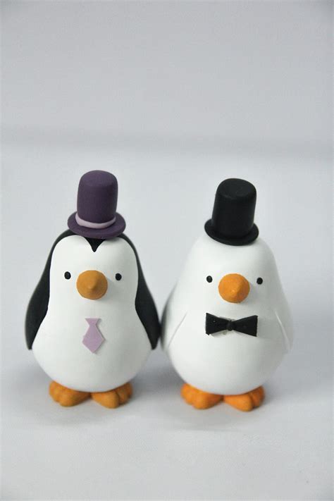 Gay Penguin Wedding Cake Topper Same Sex Wedding Groom Groom Cake