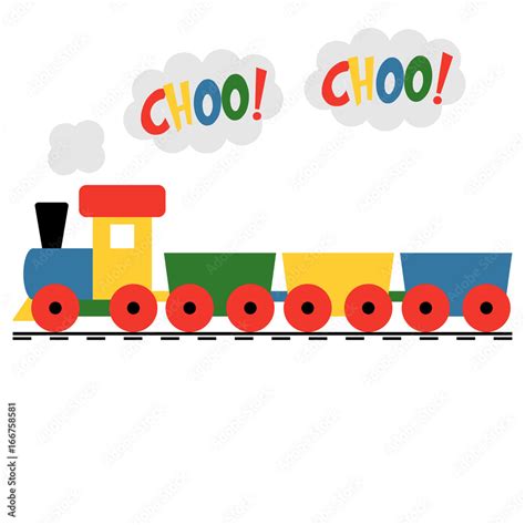 Vector Illustration Of A Toy Train Stock Vector Adobe Stock