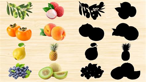 Fruit Puzzle Game Olive Persimmon Quince Blueberry Lychee Peach