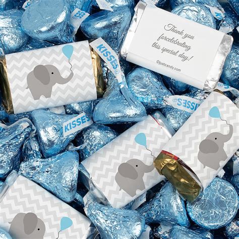 131 Pcs Blue Boy Baby Shower Candy Party Favors Elephant Hersheys