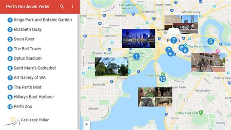 Perth Gezilecek Yerler Haritas Gezilecek Yollar