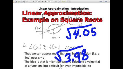 Linear Approximation Example On Square Roots Youtube