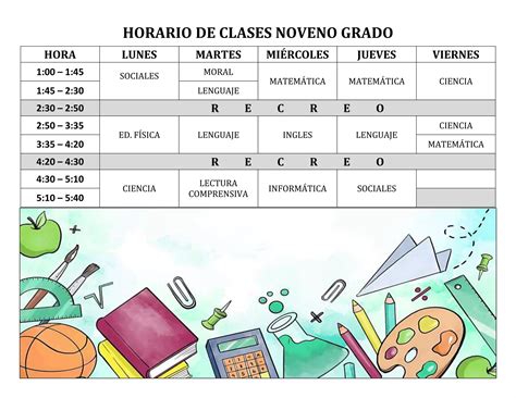 Horario De Clases De Gradodocx