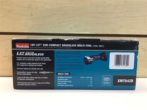 Makita Xmt04zb 18v Lxt Li‑ion Sub‑compact Starlockmax Oscillating Multi