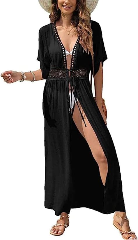 Damen Kimono Cardigan Strand Sommer Loose Lange Boho Bikini Cover Up Oversized Mode Leichte