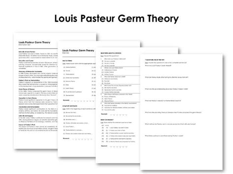 Louis Pasteur Germ Theory | Teaching Resources