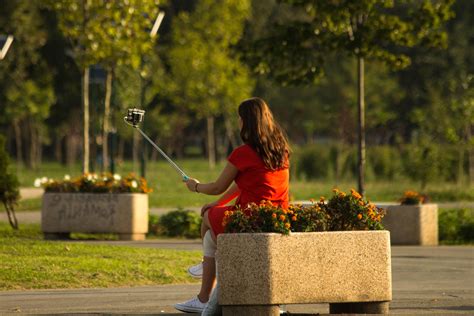 Free Picture Woman Brunette Posing Photo Camera Park Portrait Girl Photographer Urban