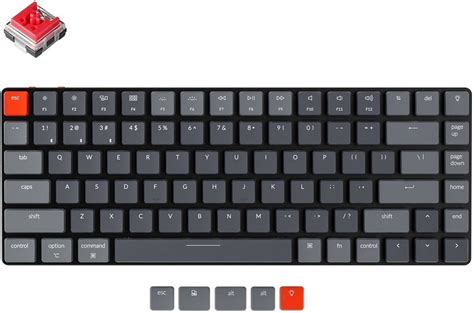 Клавіатура Keychron K Key Low Profile Hot Swap Optical Red RGB Black K E Keychron купити