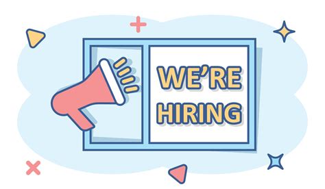 hiring icon  comic style job vacancy search vector cartoon