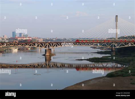 Bridge Over The Vistula River In Warsaw Poland Stock Photo Alamy