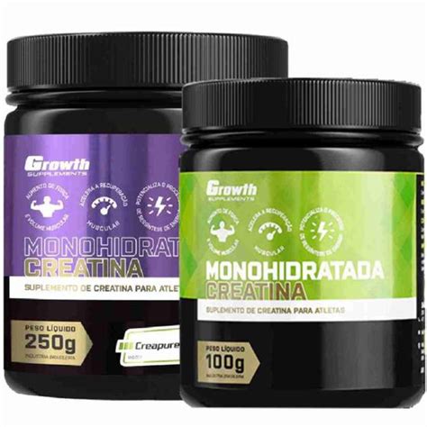 Kit Creatina 100g Monohidratada Creatina 250g Creapure Growth Growth Supplements Creatina