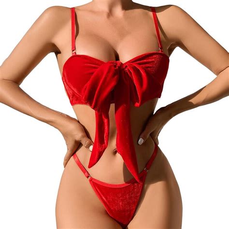 DFEK Women Nightgown Lingerie Red Lace Deep V Bodysuit High Top Hollowout Sleeveless Rhinestone