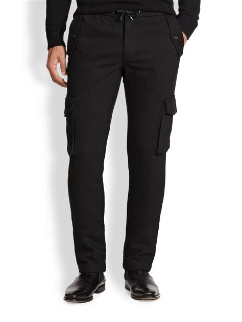 Lyst Michael Kors Stretch Wool Cargo Pants In Black For Men