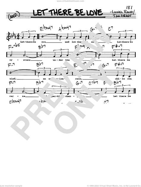 Let There Be Love Sheet Music Real Book With Lyrics Pdf