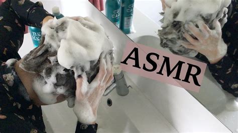 ASMR Hair Wash Rinse In The Sink Relaxing Water Foam Scrubbing