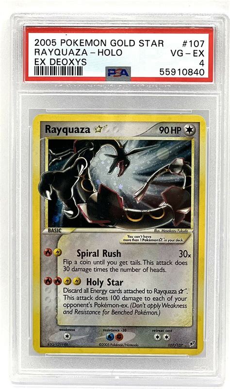 Pokemon Rayquaza Gold Star Psa 4 Values Mavin