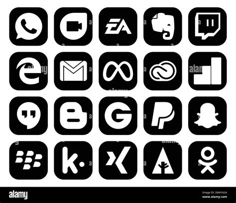 20 Social Media Icon Pack Including Hangouts Adobe Gmail Cc