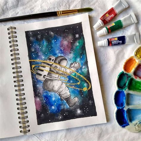 Astronaut- Watercolor painting | Space illustration, Watercolor ...