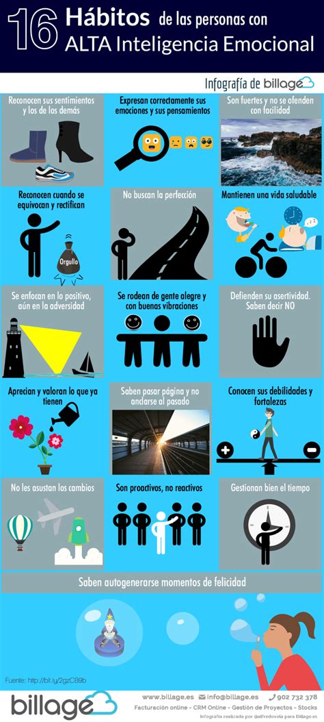 16 Hábitos De Las Personas Con Alta Inteligencia Emocional Infografia Infographic Tics Y