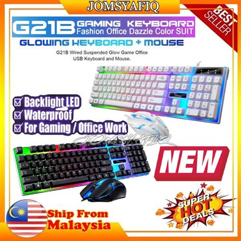 Ready Stock G Wired Usb Luminous Gaming Keyboard Mouse Computer