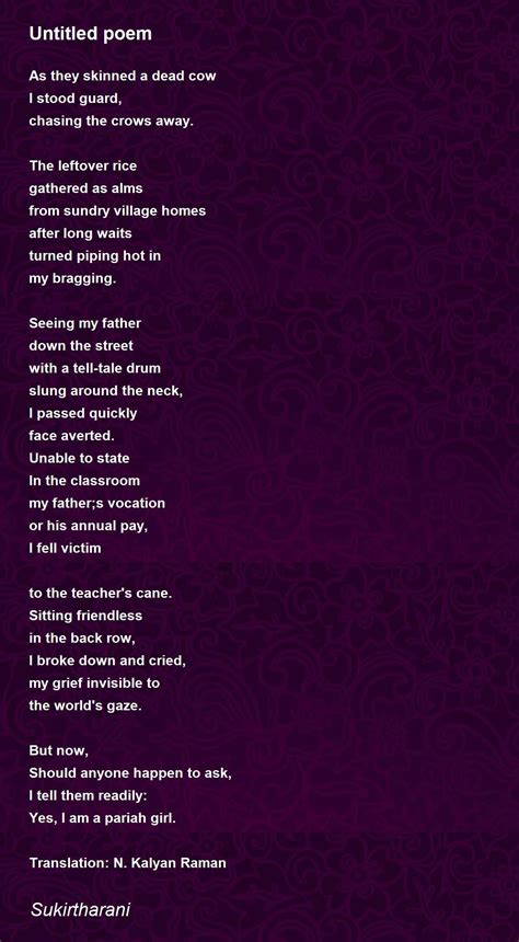 Untitled Poem Untitled Poem Poem By Sukirtharani