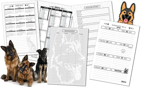 Agenda Scolaire Chien Berger Allemand Poils Longs Coll Ge