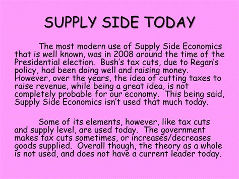 PPT - SUPPLY SIDE ECONOMICS “REGANOMICS” (1970’s) PowerPoint