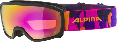 Alpina Scarabeo Jr Q Lite Skibrille Black Pink Mirror Rose