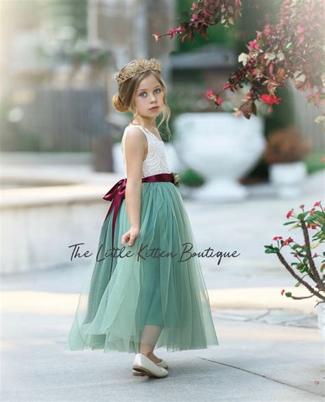 Tulle Flower Girl Dress Rustic Lace Flower Girl Dresses Etsy